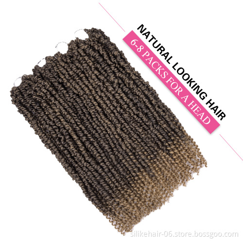 Pre twisted Curly Hair Passion Twists Synthetic Braiding Hair Extensions Passion Twist water wave Crochet Hair